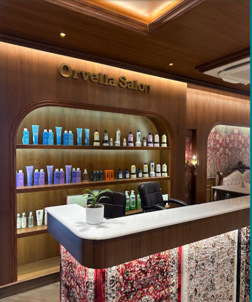 Orvella Salon reception and product display